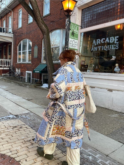 Manteau long en coton Floral