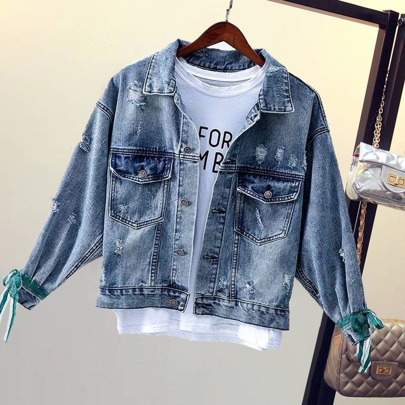 Veste en Denim déchiré