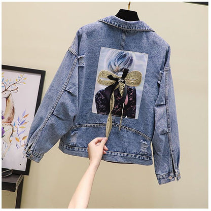 Veste en Denim déchiré