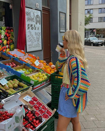 Cardigan en crochet décontracté