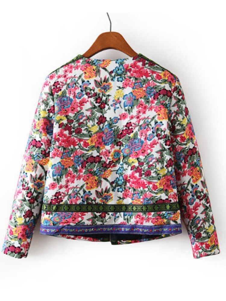 Manteau en coton floral rétro