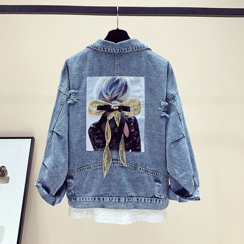 Veste en Denim déchiré