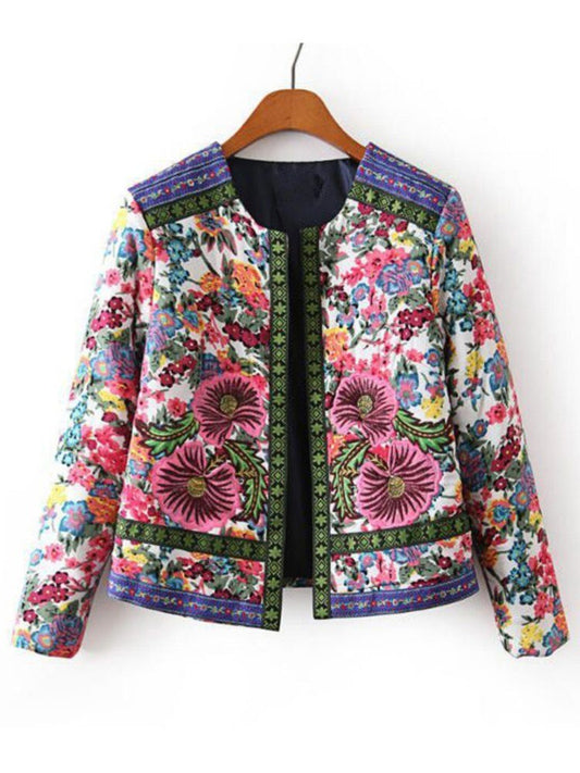 Manteau en coton floral rétro